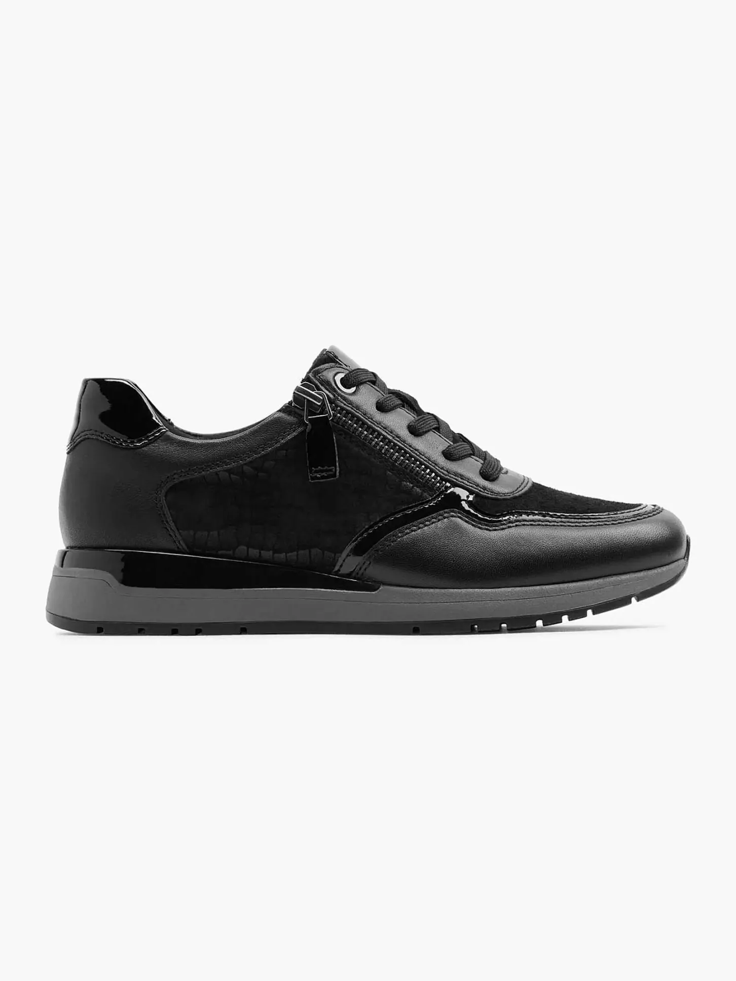 Sale Zwarte Leren Comfort Veterschoen Dames Comfort Schoenen