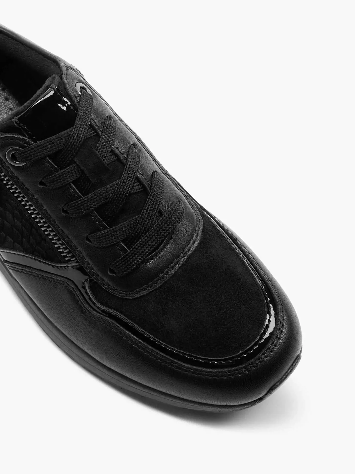 Sale Zwarte Leren Comfort Veterschoen Dames Comfort Schoenen