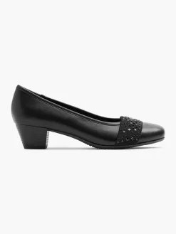 New Zwarte Leren Pump Dames Comfort Schoenen