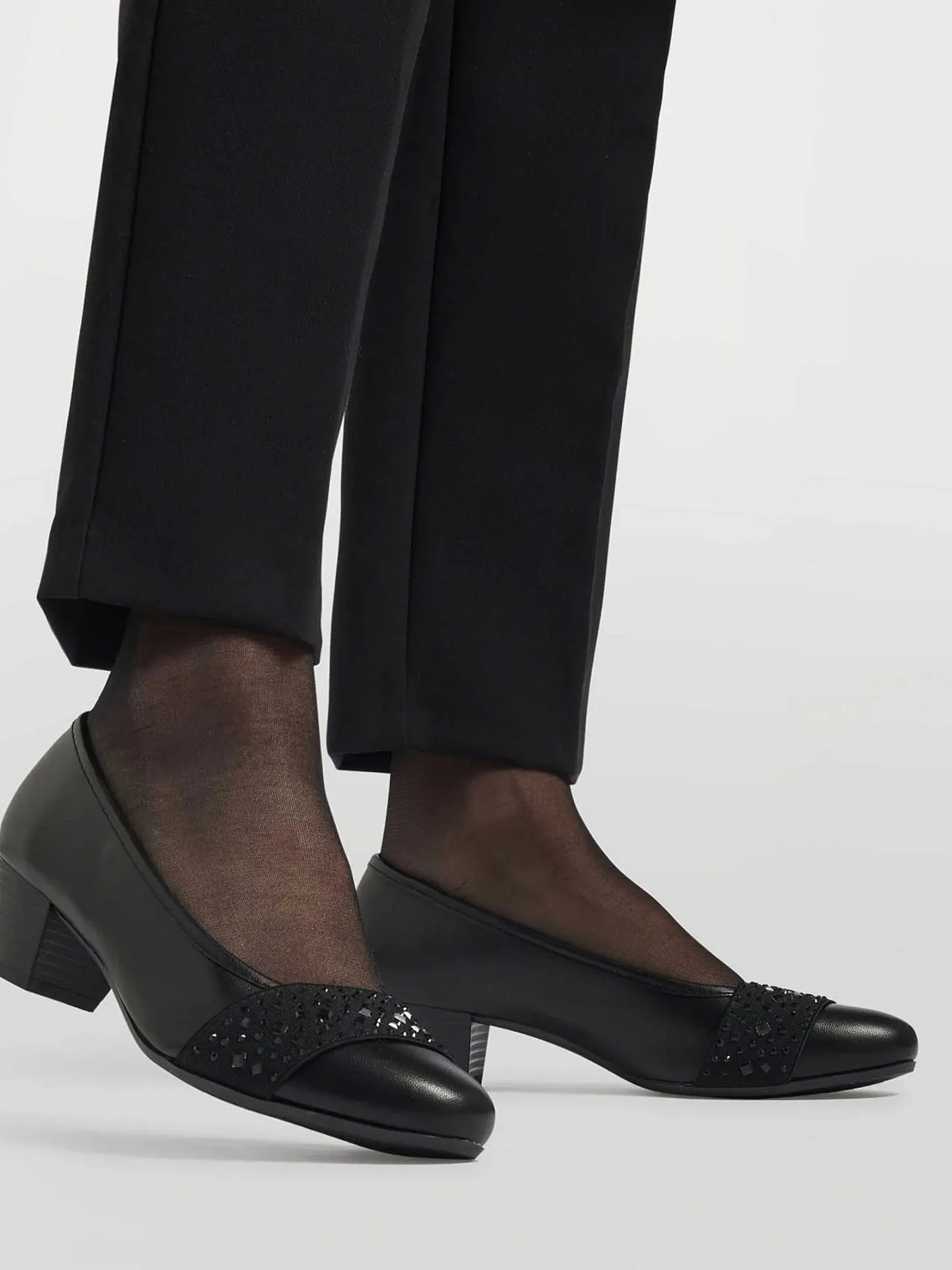 New Zwarte Leren Pump Dames Comfort Schoenen