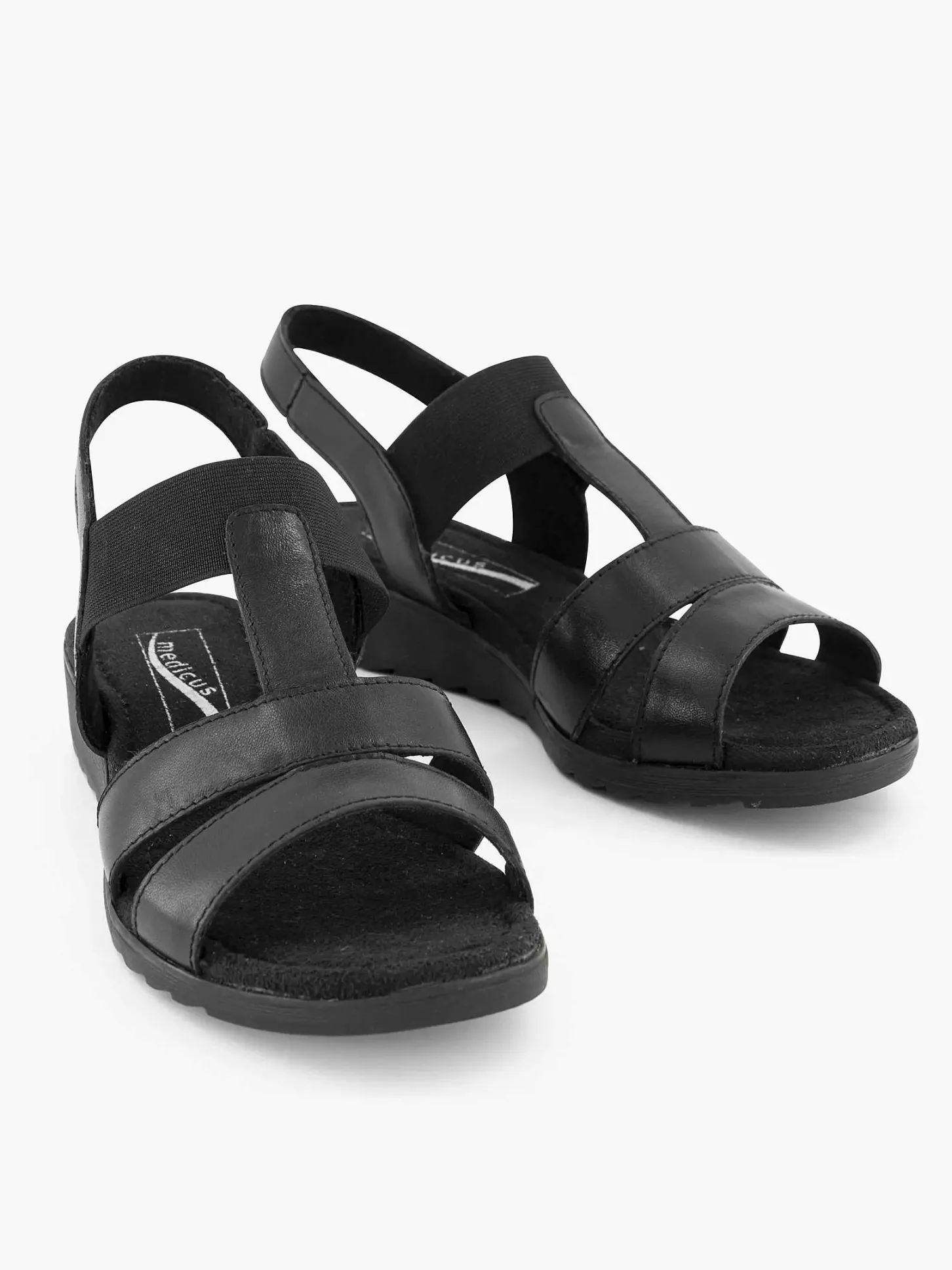 New Zwarte Leren Sandaal Dames Sandalen