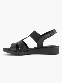 New Zwarte Leren Sandaal Dames Sandalen