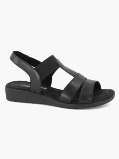New Zwarte Leren Sandaal Dames Sandalen