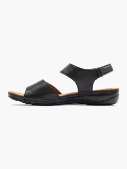 Sale Zwarte Leren Sandaal Dames Comfort Schoenen