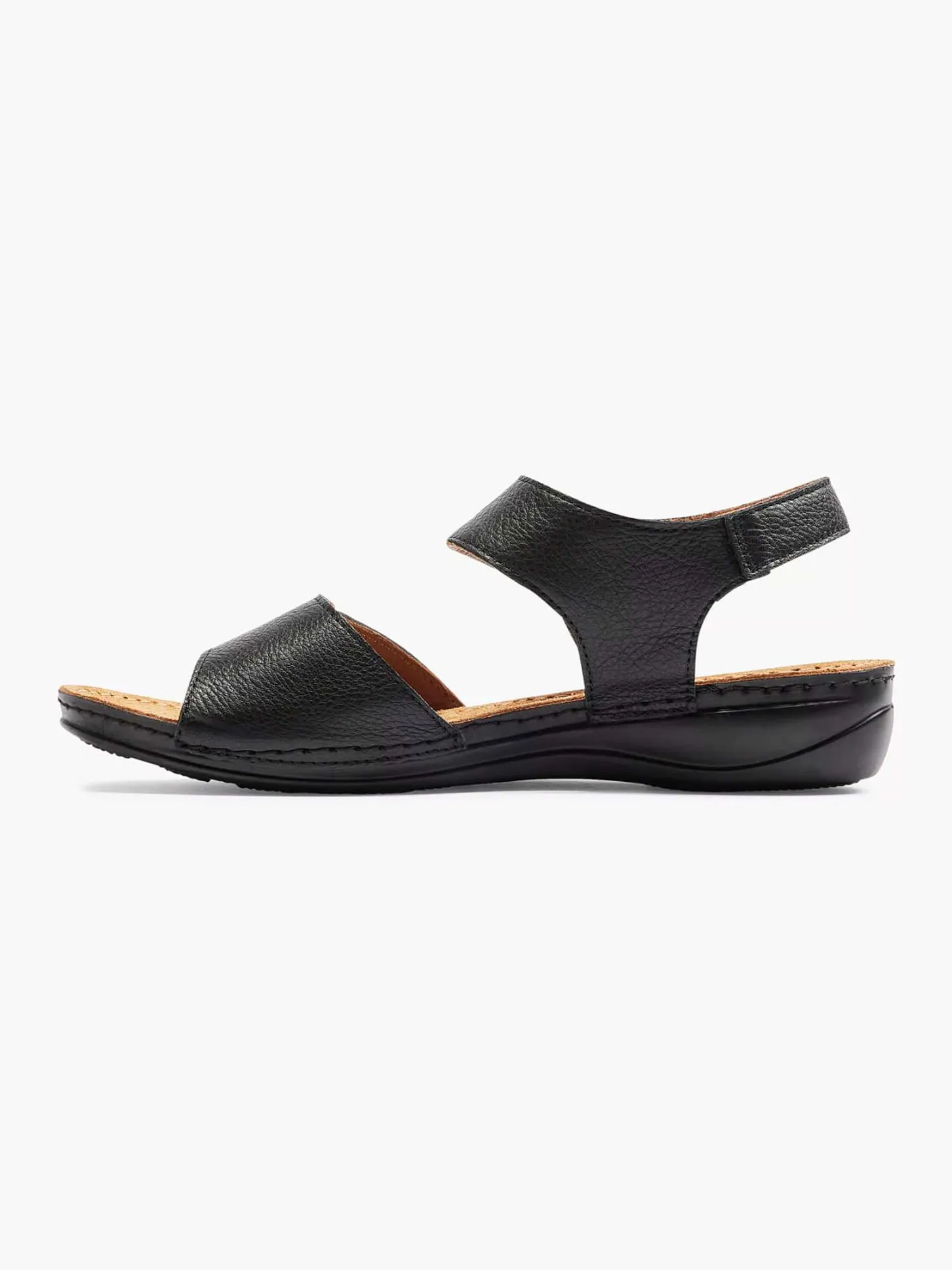 Sale Zwarte Leren Sandaal Dames Comfort Schoenen