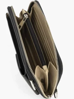 Online Zwarte Leren Telefoontas Dames Online Exclusive Accessoires