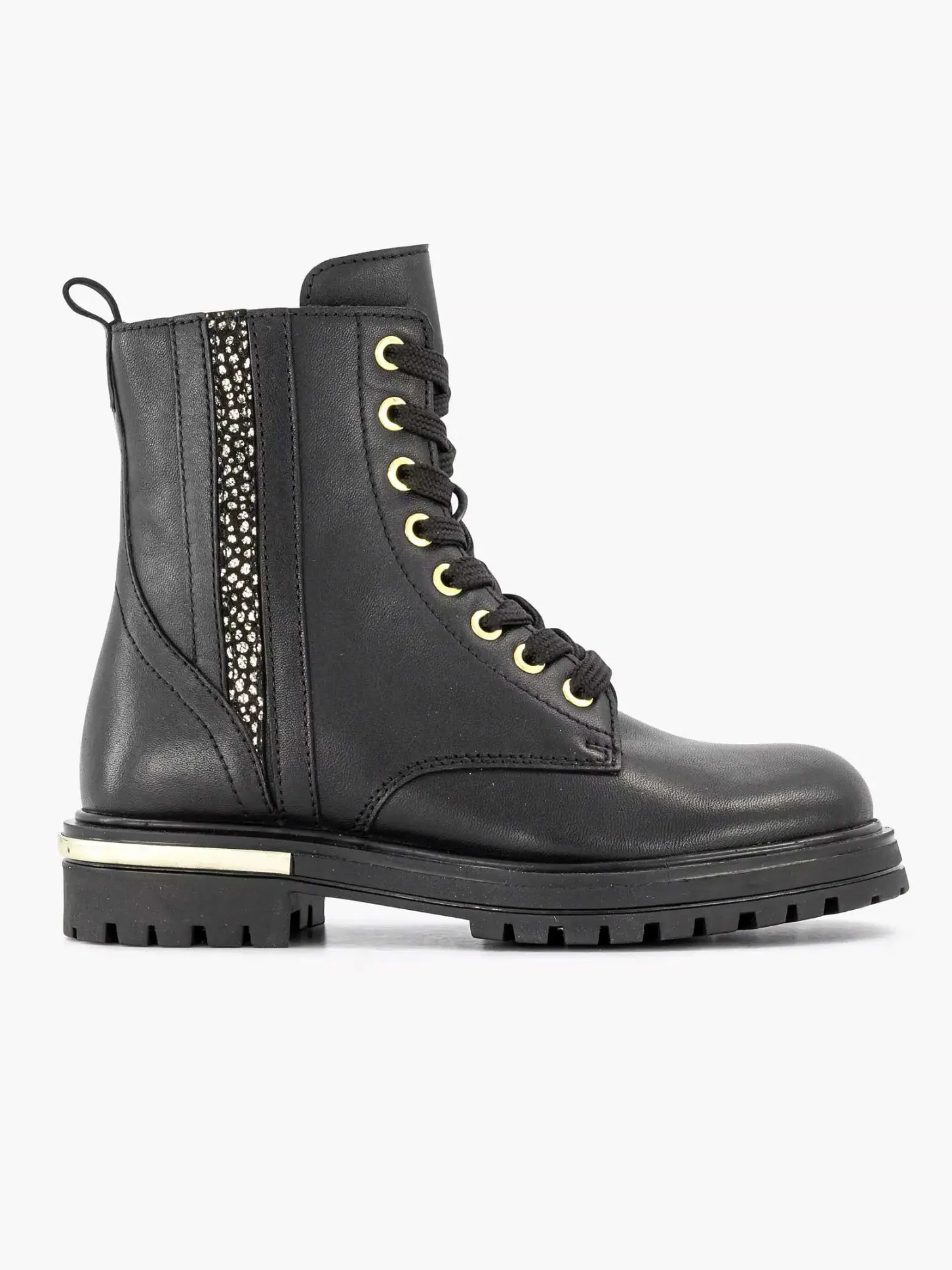 Online Zwarte Leren Veterboot Kinderen Jongensschoenen