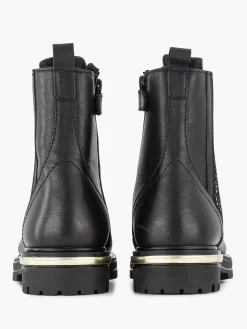 Online Zwarte Leren Veterboot Kinderen Jongensschoenen