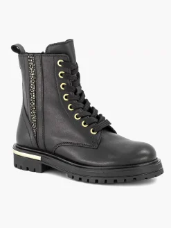 Online Zwarte Leren Veterboot Kinderen Jongensschoenen