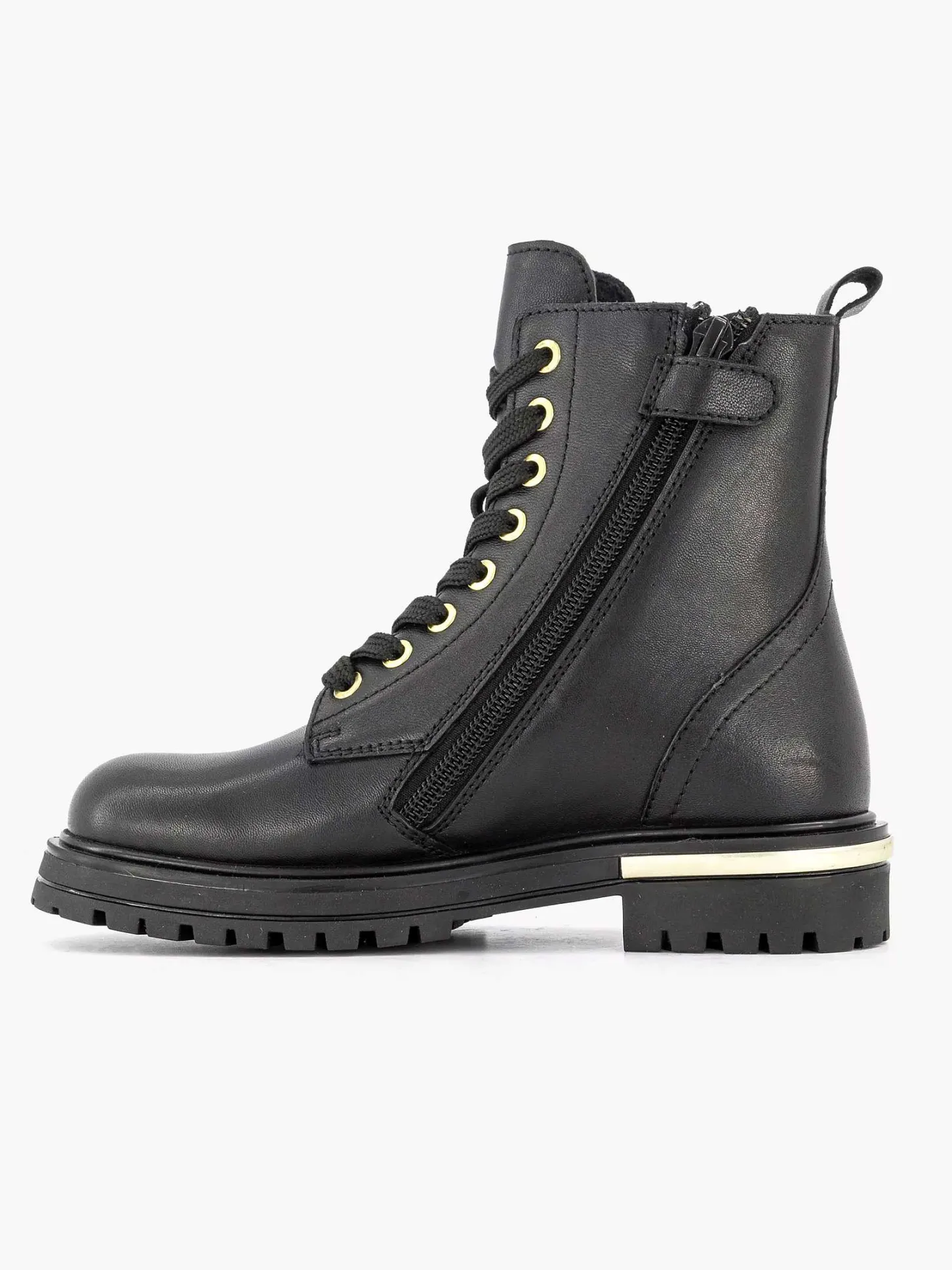 Online Zwarte Leren Veterboot Kinderen Jongensschoenen