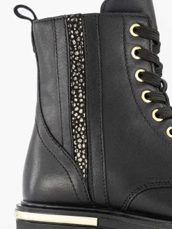 Online Zwarte Leren Veterboot Kinderen Jongensschoenen