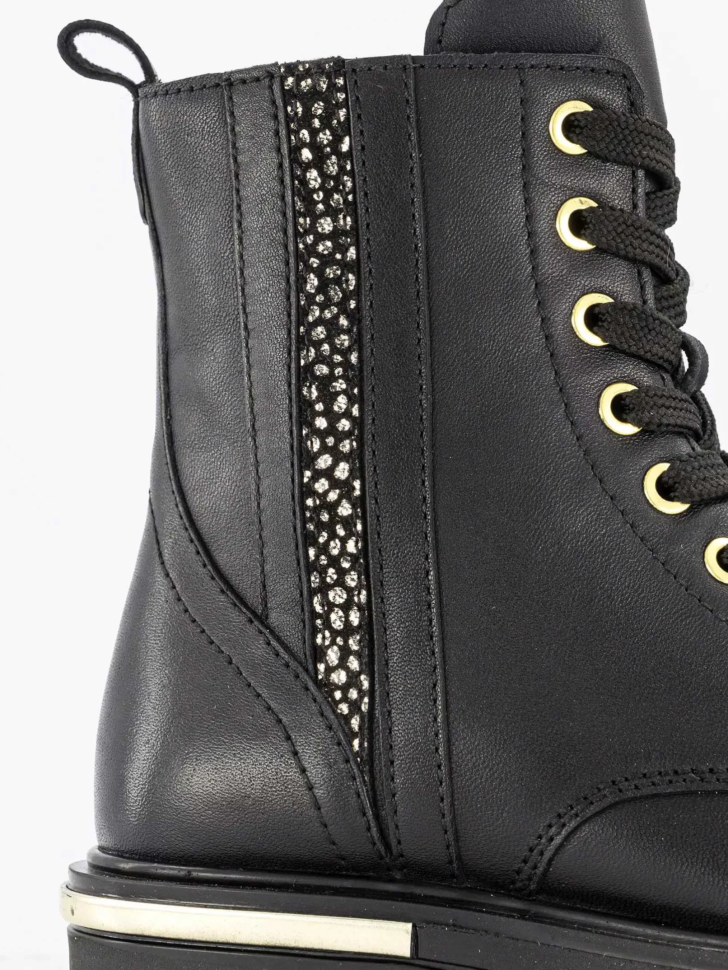 Online Zwarte Leren Veterboot Kinderen Jongensschoenen