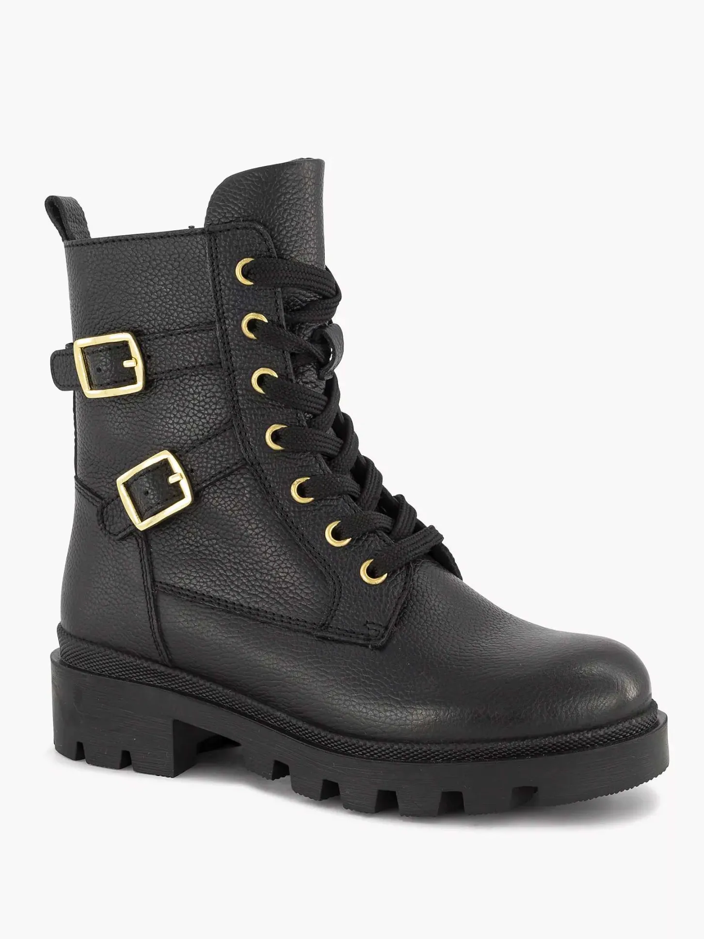 New Zwarte Leren Veterboot Kinderen Jongensschoenen