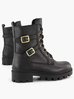 New Zwarte Leren Veterboot Kinderen Jongensschoenen