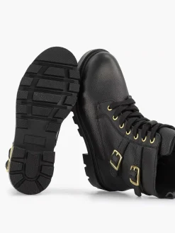 New Zwarte Leren Veterboot Kinderen Jongensschoenen