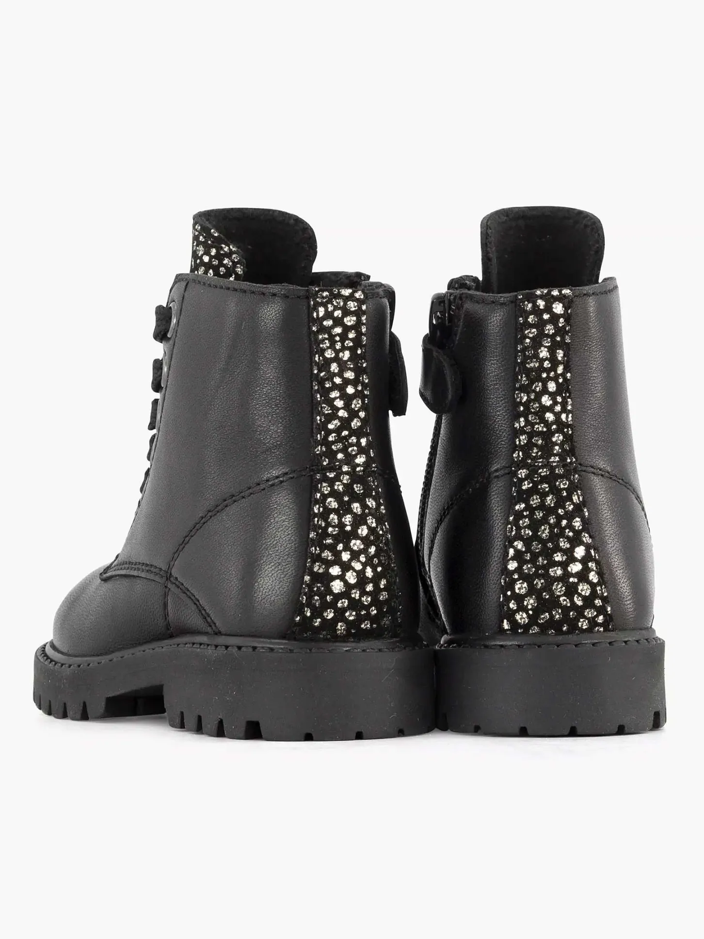 New Zwarte Leren Veterboot Kinderen Jongensschoenen