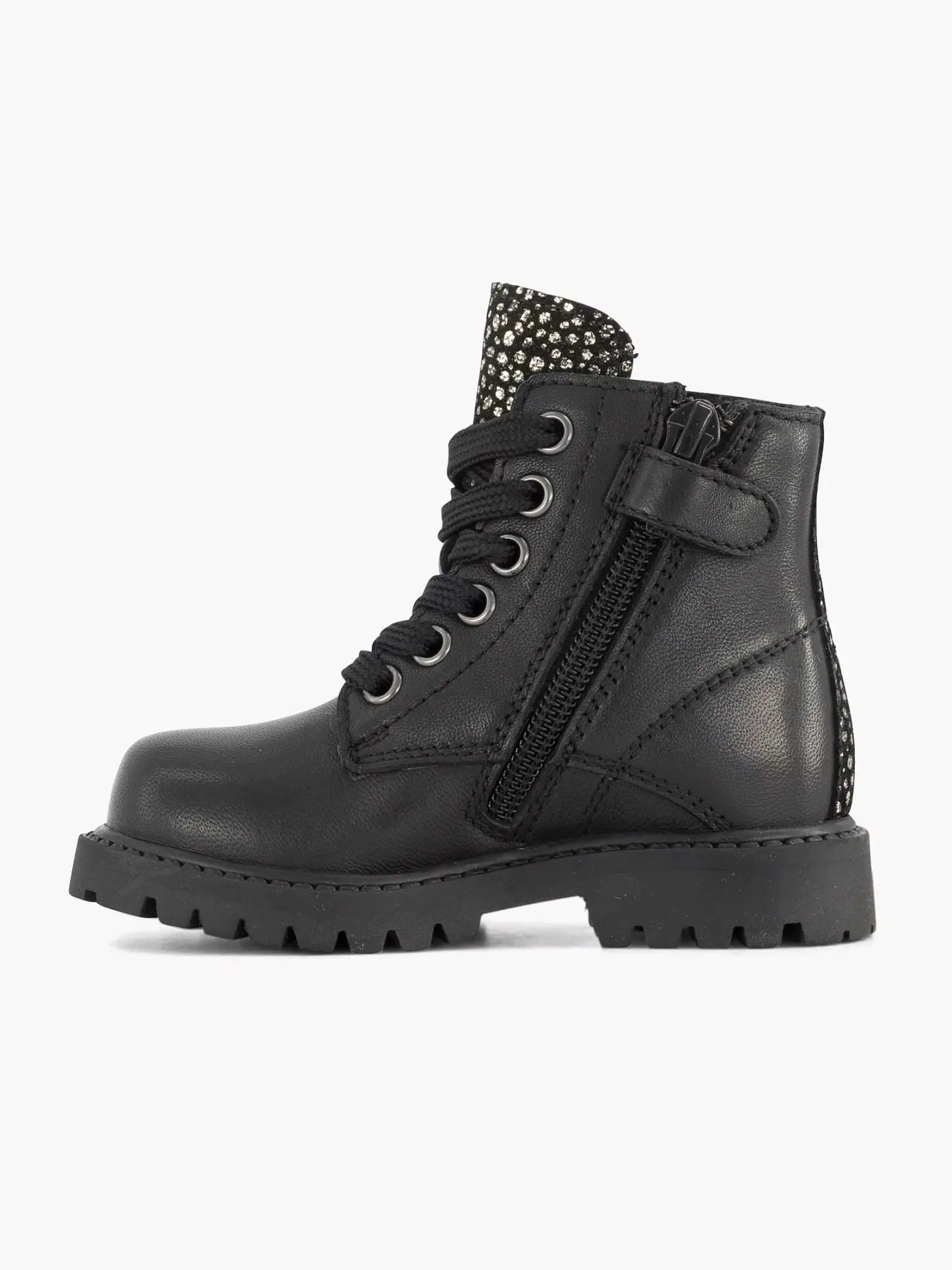 New Zwarte Leren Veterboot Kinderen Jongensschoenen