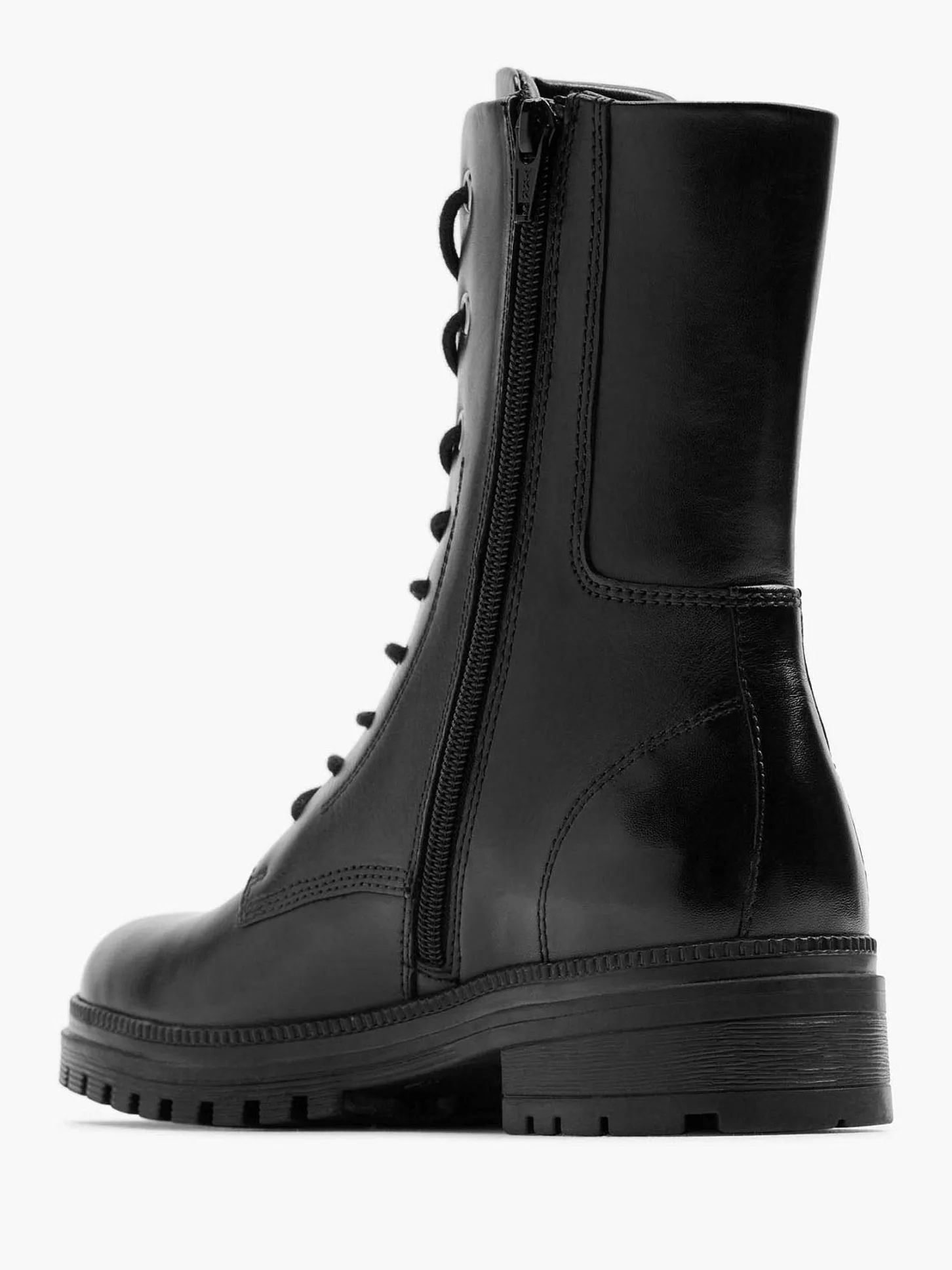 Sale Zwarte Leren Veterboot Dames Enkellaarzen & Boots