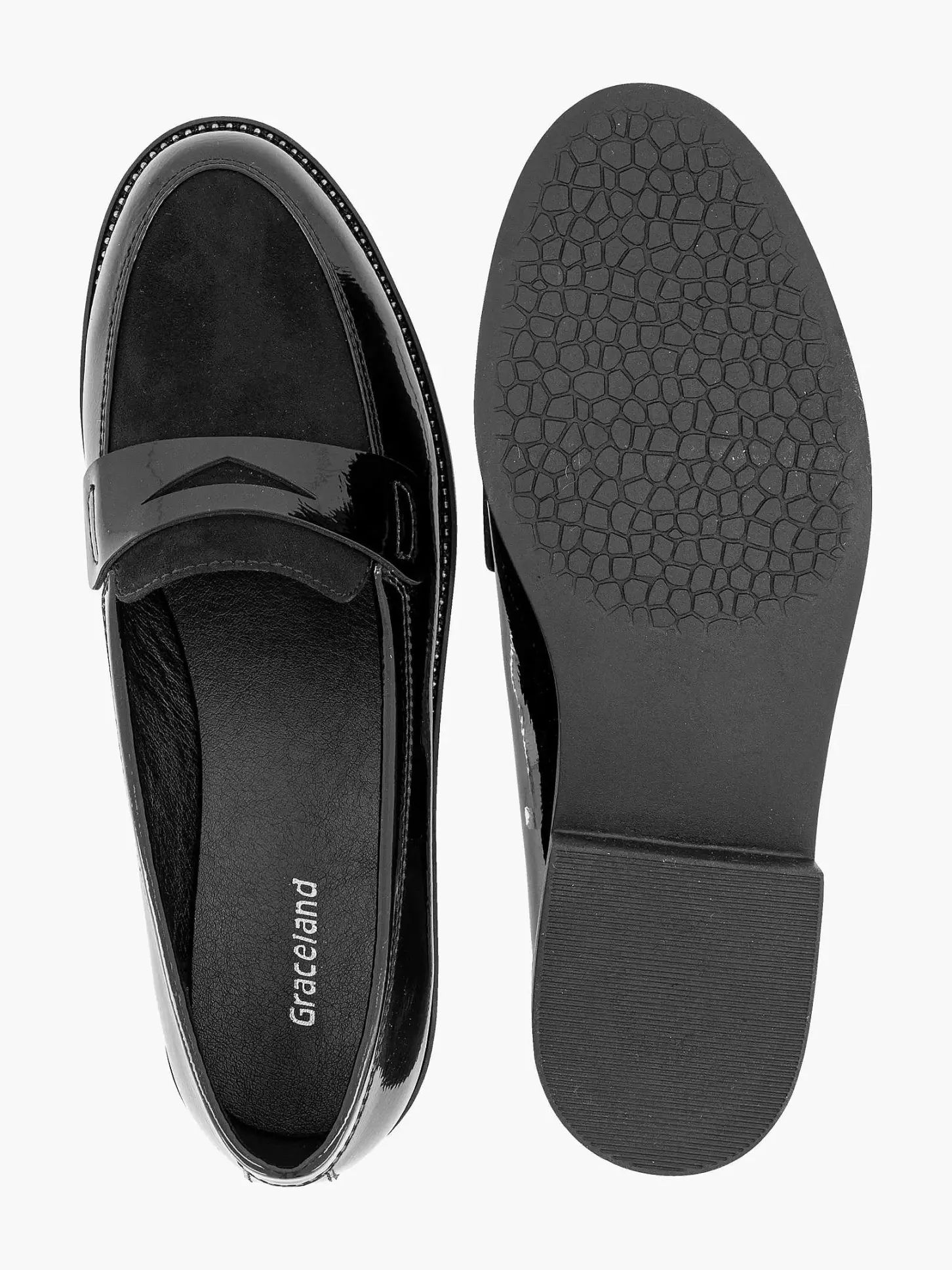 Outlet Zwarte Loafer Lak Dames Instappers