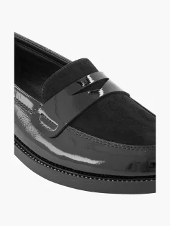 Outlet Zwarte Loafer Lak Dames Instappers