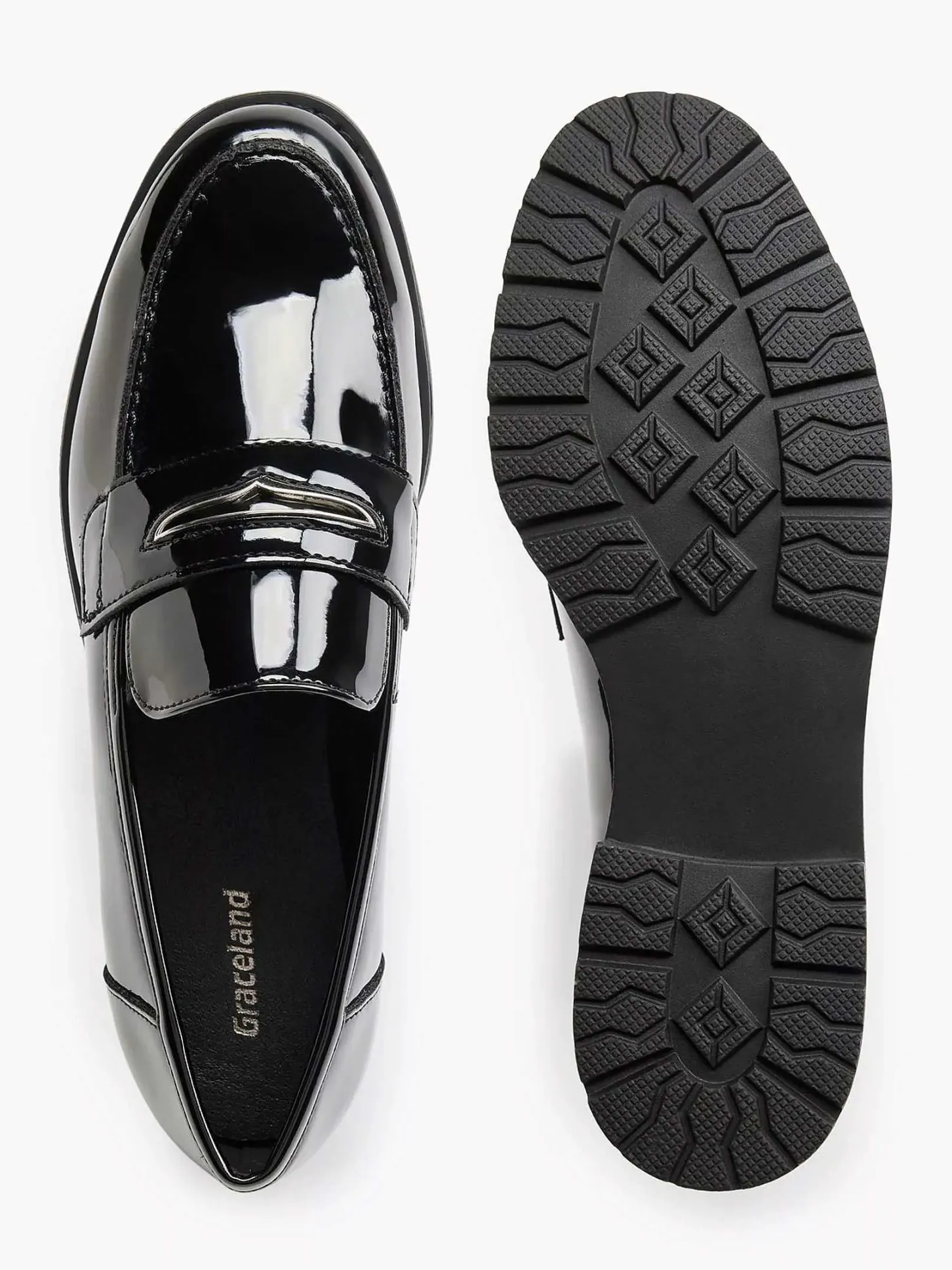 Online Zwarte Loafer Lak Dames Instappers