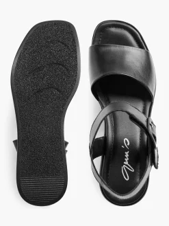 Hot Zwarte Platform Leren Sandaal Dames Sandalen