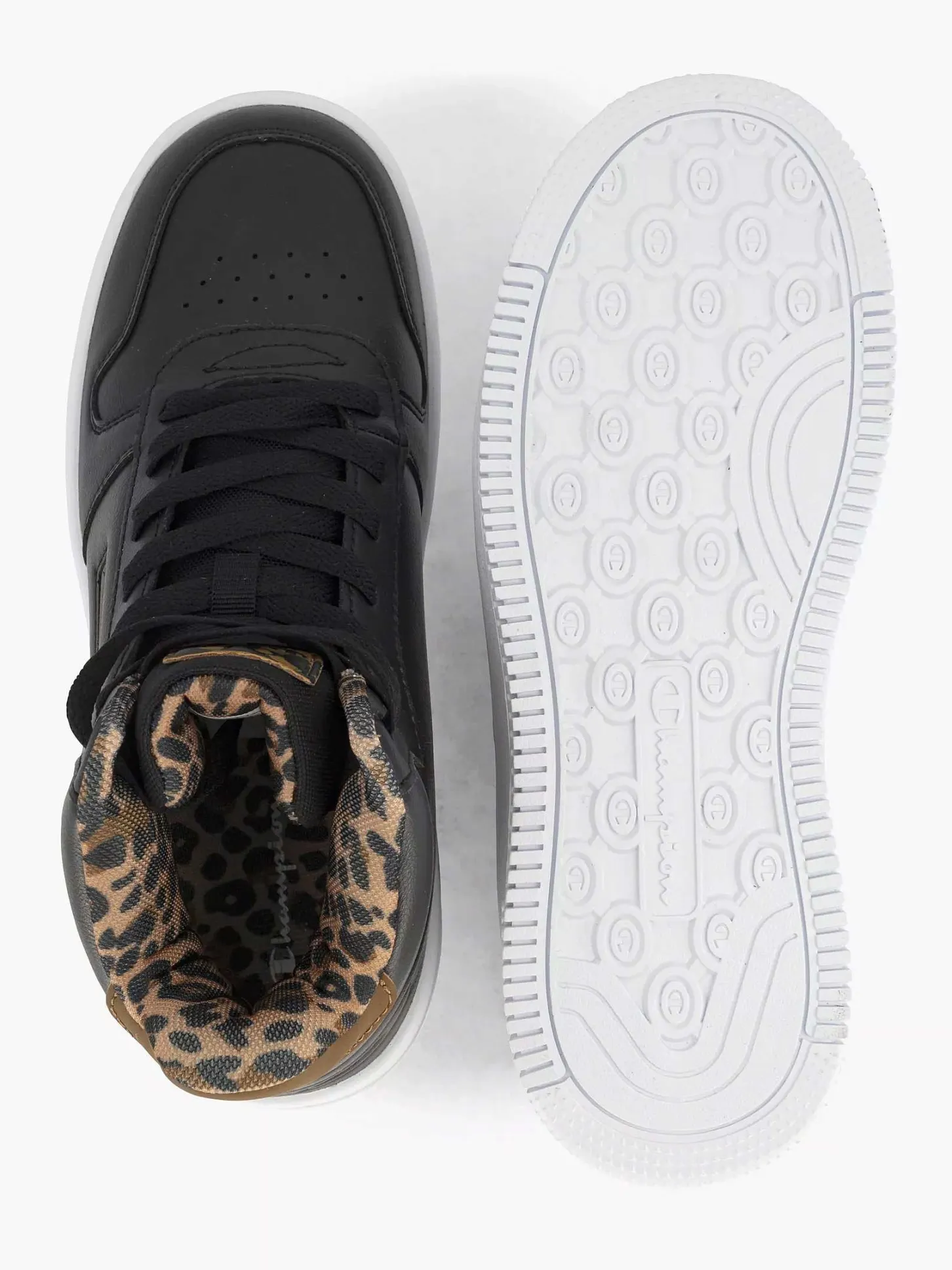 Sale Zwarte Rebound Platform Mid Animalier Dames Sneakers