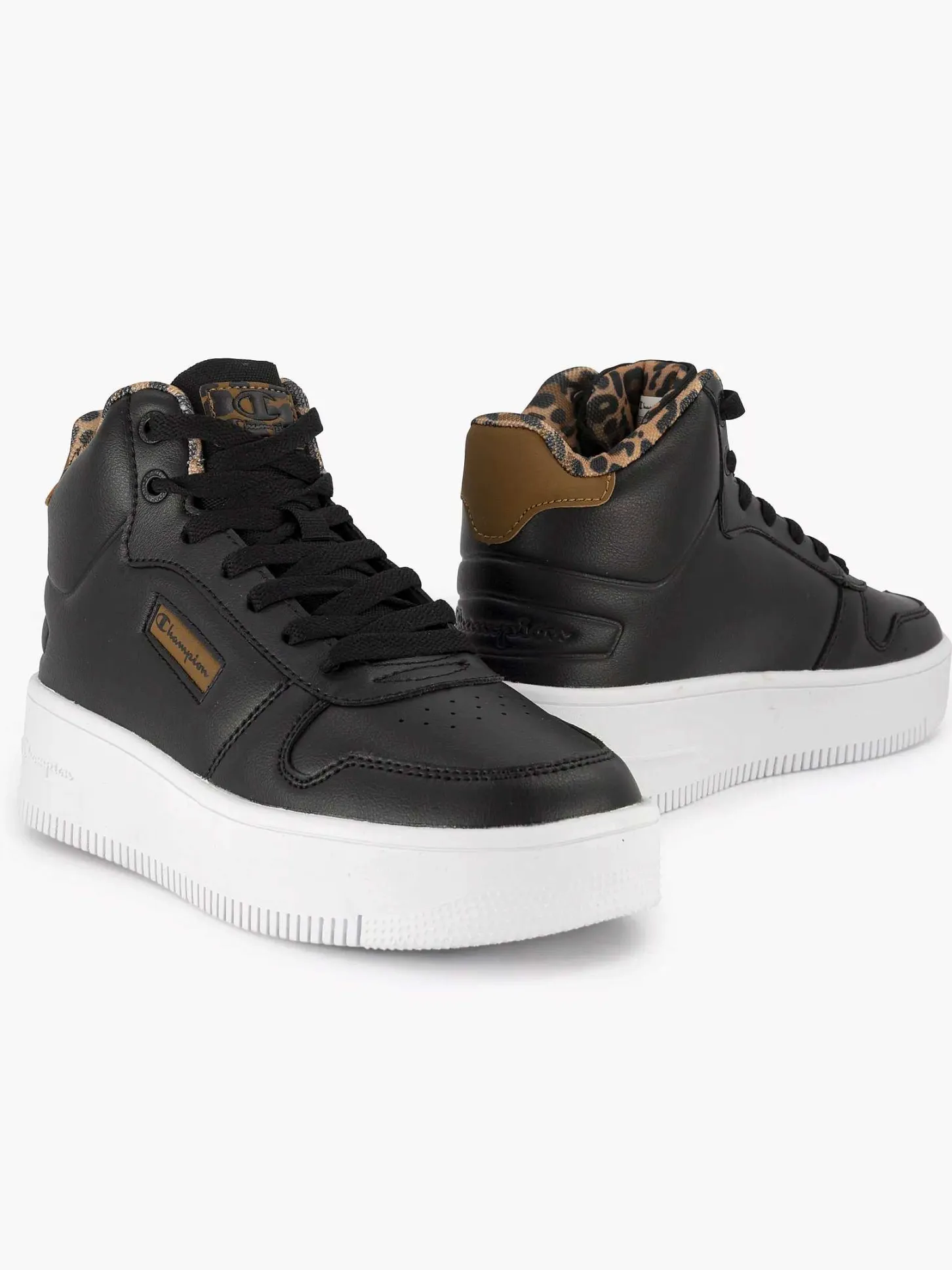 Sale Zwarte Rebound Platform Mid Animalier Dames Sneakers