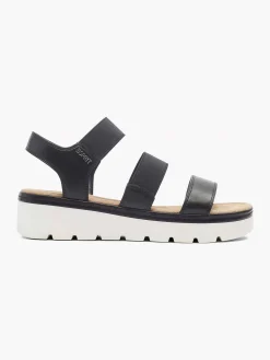 Outlet Zwarte Sandaal Elastisch Dames Sandalen