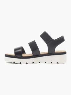 Outlet Zwarte Sandaal Elastisch Dames Sandalen