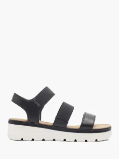 Outlet Zwarte Sandaal Elastisch Dames Sandalen