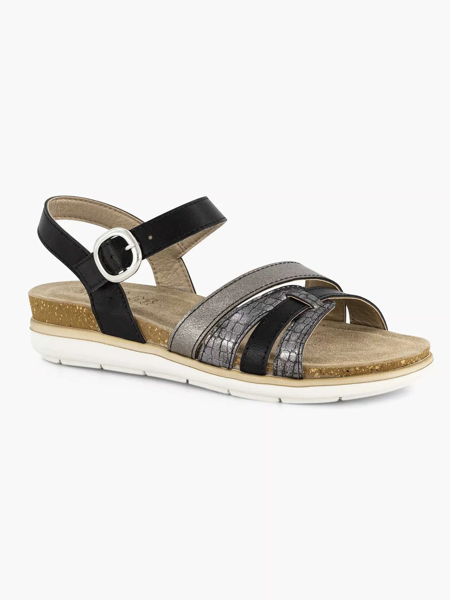 Best Zwarte Sandaal Gespsluiting Dames Sandalen