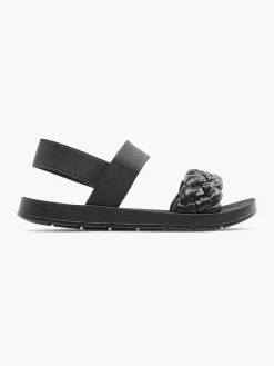 Outlet Zwarte Sandaal Gevlochten Dames Sandalen