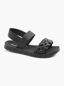 Outlet Zwarte Sandaal Gevlochten Dames Sandalen