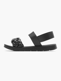Outlet Zwarte Sandaal Gevlochten Dames Sandalen