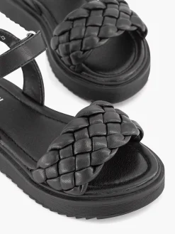 Outlet Zwarte Sandaal Gevlochten Kinderen Jongensschoenen