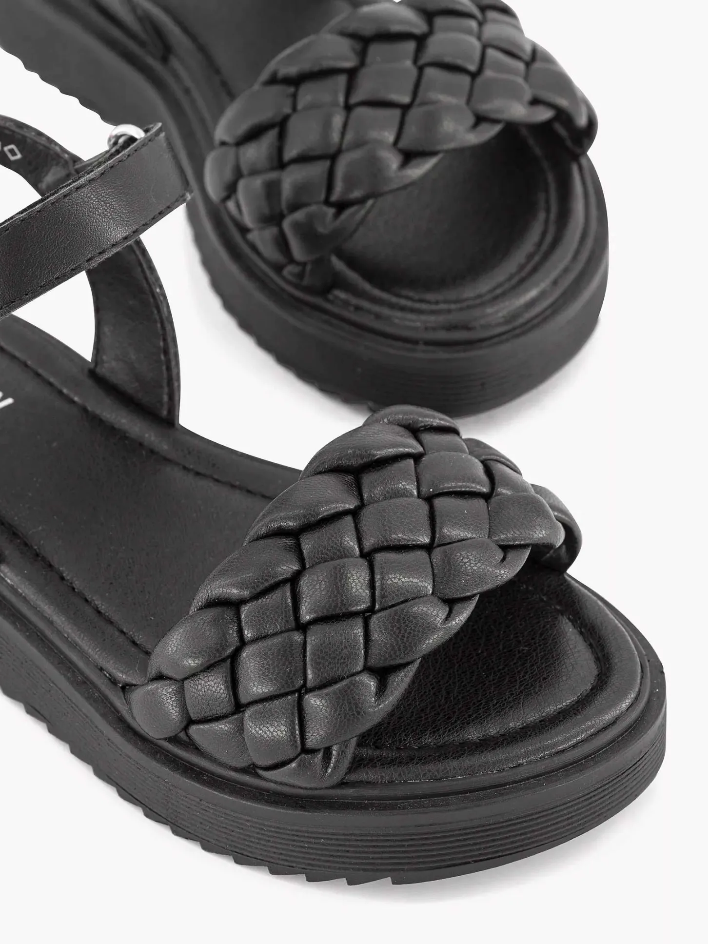 Outlet Zwarte Sandaal Gevlochten Kinderen Jongensschoenen