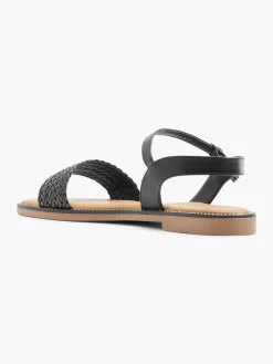 Discount Zwarte Sandaal Gevlochten Dames Sandalen