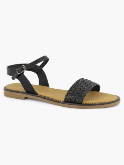 Discount Zwarte Sandaal Gevlochten Dames Sandalen