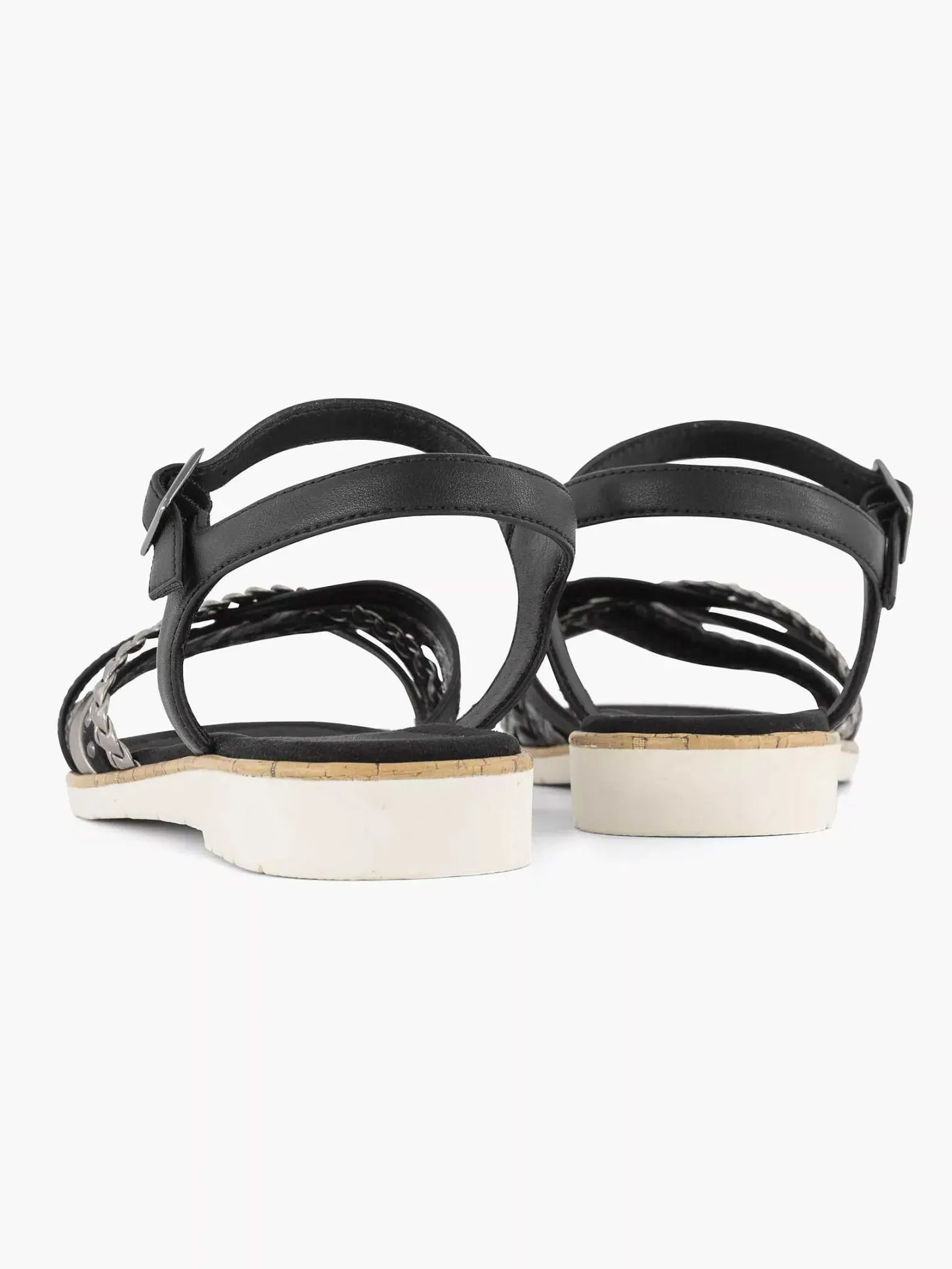 Outlet Zwarte Sandaal Gevlochten Dames Sandalen