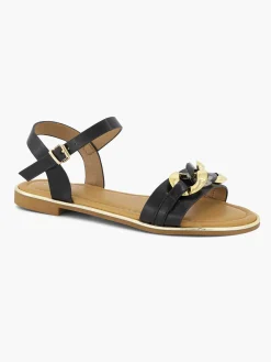 Clearance Zwarte Sandaal Sierketting Dames Sandalen