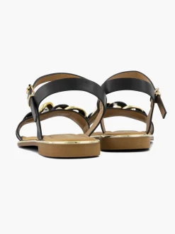 Clearance Zwarte Sandaal Sierketting Dames Sandalen