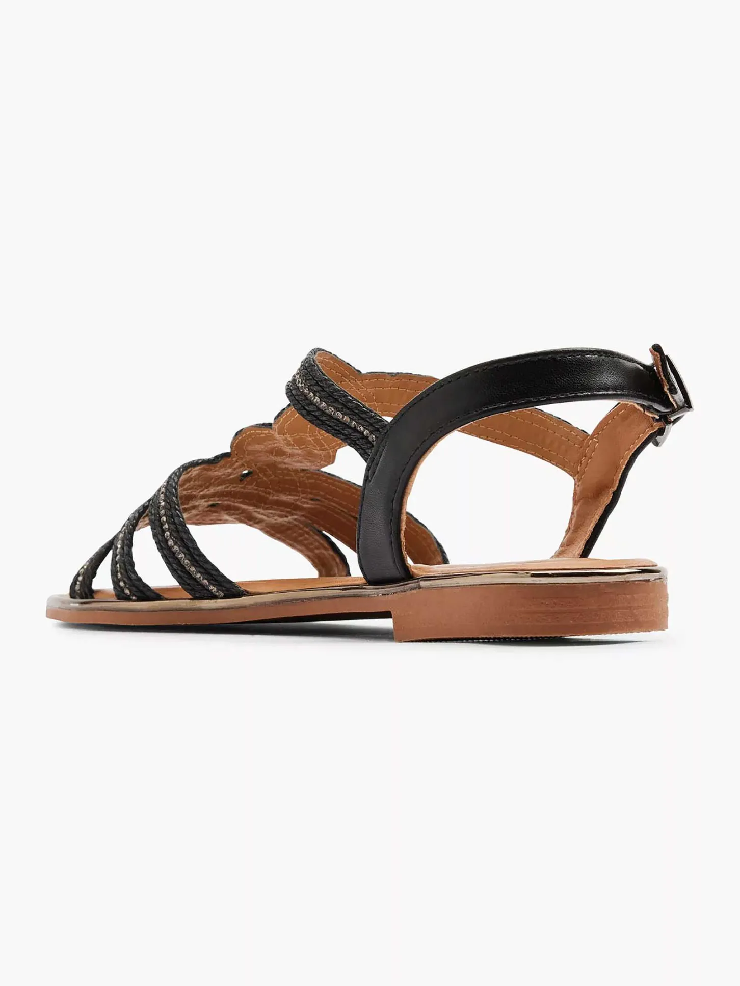 Zwarte Sandaal Sierketting Dames Sandalen