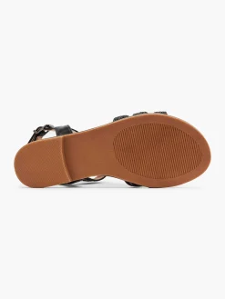 Zwarte Sandaal Sierketting Dames Sandalen