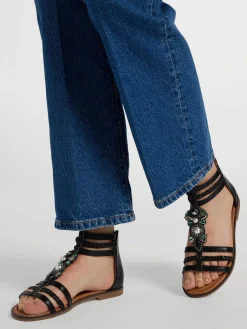 Zwarte Sandaal Steentjes Dames Sandalen