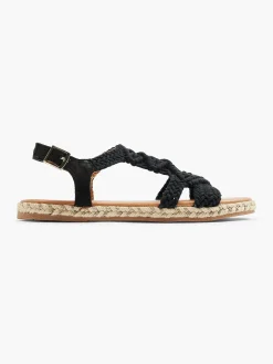 Clearance Zwarte Sandaal Touw Dames Sandalen