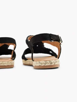 Clearance Zwarte Sandaal Touw Dames Sandalen