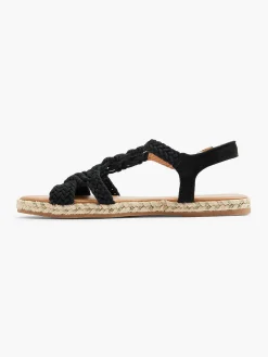 Clearance Zwarte Sandaal Touw Dames Sandalen