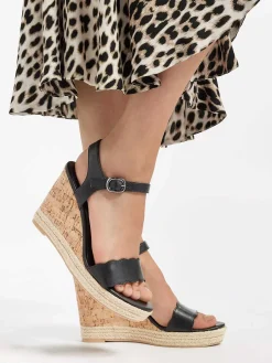 Hot Zwarte Sandalette Dames Hoge Hakken