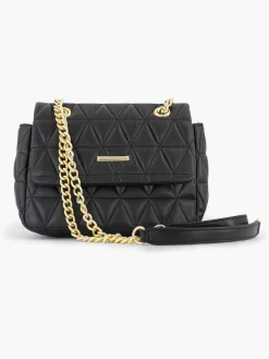 Outlet Zwarte Schoudertas Doorgestikt Dames Online Exclusive Accessoires
